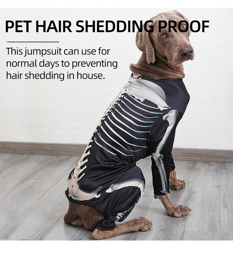 Dogs Skeleton Pattern Clothes Dog Halloween Cosplay Costume Halloween Bone Hoody Sweater Large Dog Jumpsuit Suit S-XXXL