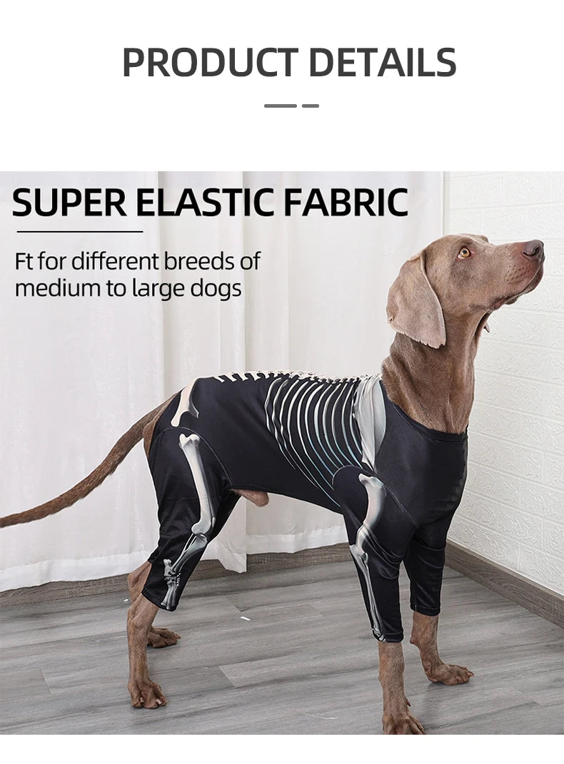 Dogs Skeleton Pattern Clothes Dog Halloween Cosplay Costume Halloween Bone Hoody Sweater Large Dog Jumpsuit Suit S-XXXL
