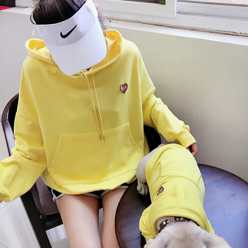 Dog Oodie Dog Clothes Pet The New Parent-child Wear Hooded Spring and Autumn Three Colors Seven Sizes Pure Cotton