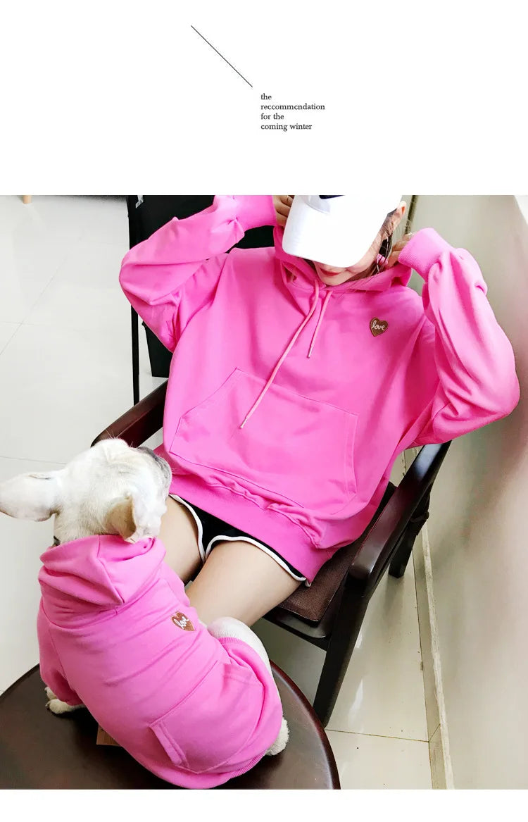 Dog Oodie Dog Clothes Pet The New Parent-child Wear Hooded Spring and Autumn Three Colors Seven Sizes Pure Cotton