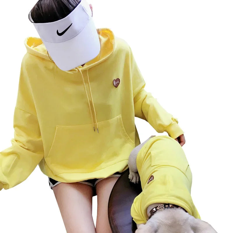 Dog Oodie Dog Clothes Pet The New Parent-child Wear Hooded Spring and Autumn Three Colors Seven Sizes Pure Cotton