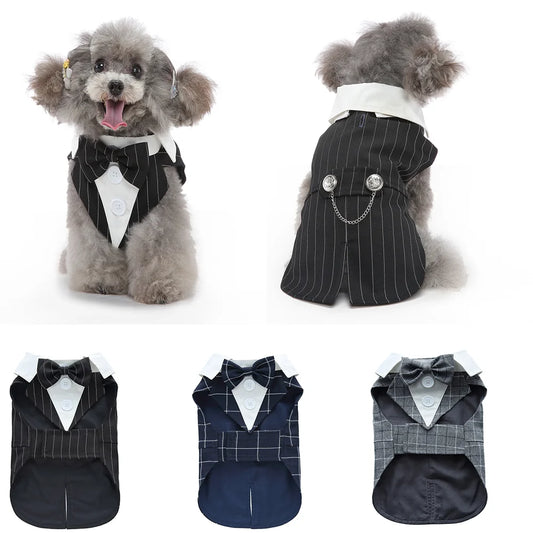 Christmas Dog Costume Dog Halloween Apparel Dog Wedding Outfit Clothes Wedding Shirt Clothes Formal Tuxedo for Teddy Bulldog