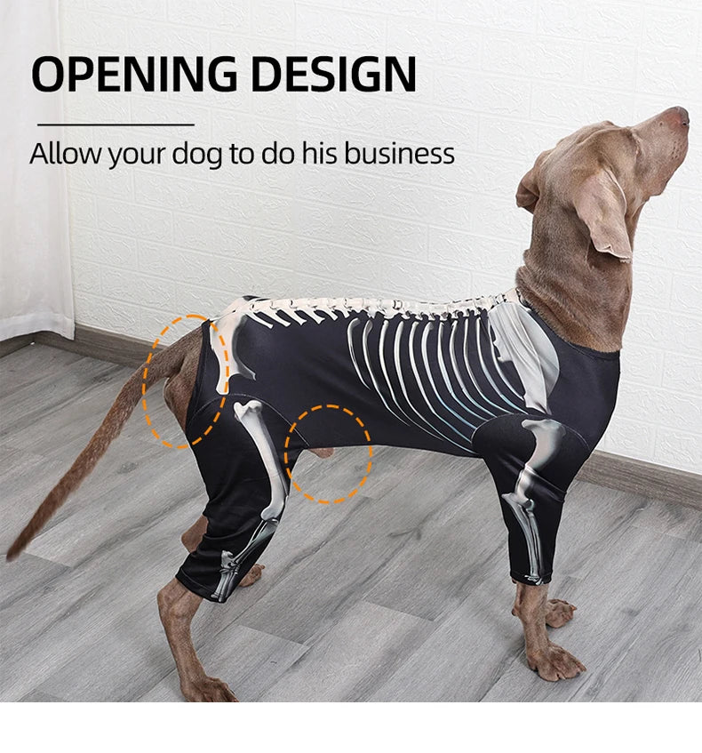 Dogs Skeleton Pattern Clothes Dog Halloween Cosplay Costume Halloween Bone Hoody Sweater Large Dog Jumpsuit Suit S-XXXL
