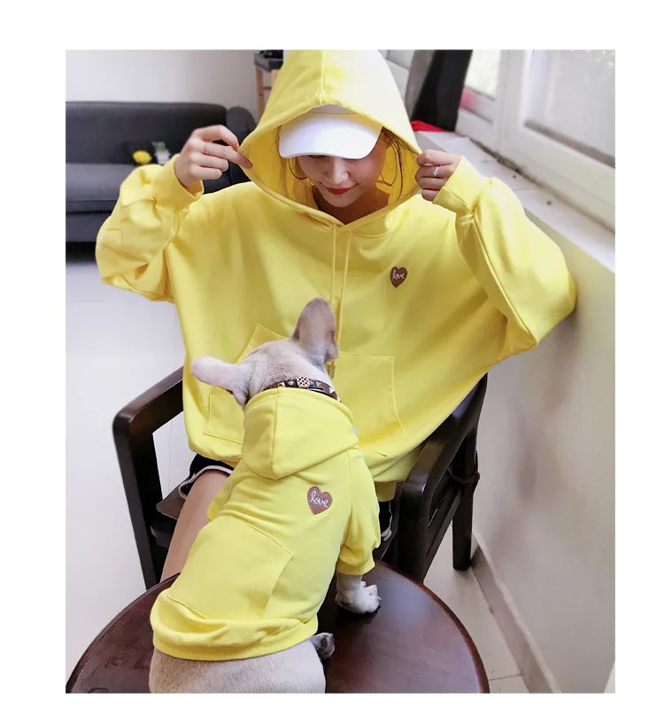 Dog Oodie  Dog Clothes  Pet The New Parent-child Wear Hooded Spring and Autumn Three Colors Seven Sizes Pure Cotton