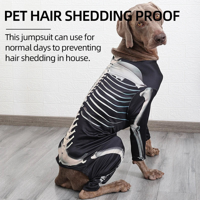 Dogs Skeleton Pattern Clothes Dog Halloween Cosplay Costume Halloween Bone Hoody Sweater Large Dog Jumpsuit Suit S-XXXL