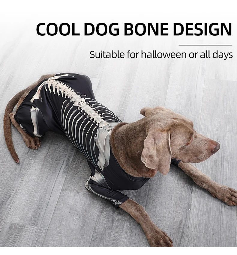 Dogs Skeleton Pattern Clothes Dog Halloween Cosplay Costume Halloween Bone Hoody Sweater Large Dog Jumpsuit Suit S-XXXL