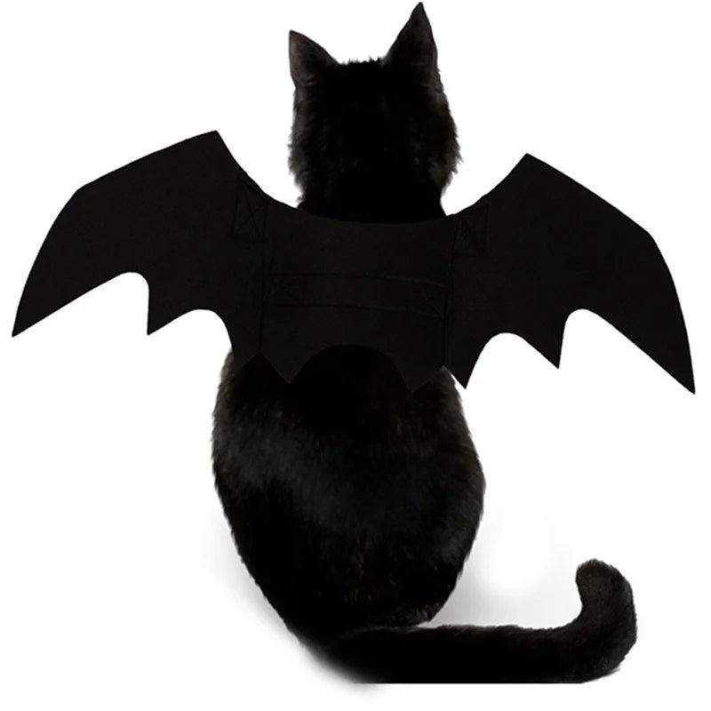 1PcsHalloween Cute Pet Clothes Black Bat Wings Harness Costume Cosplay Cat Dog Halloween Party for Pet Supplies