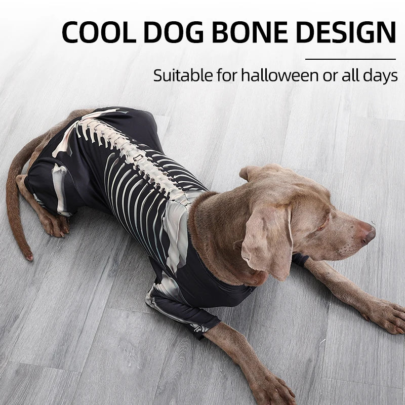 Dogs Skeleton Pattern Clothes Dog Halloween Cosplay Costume Halloween Bone Hoody Sweater Large Dog Jumpsuit Suit S-XXXL