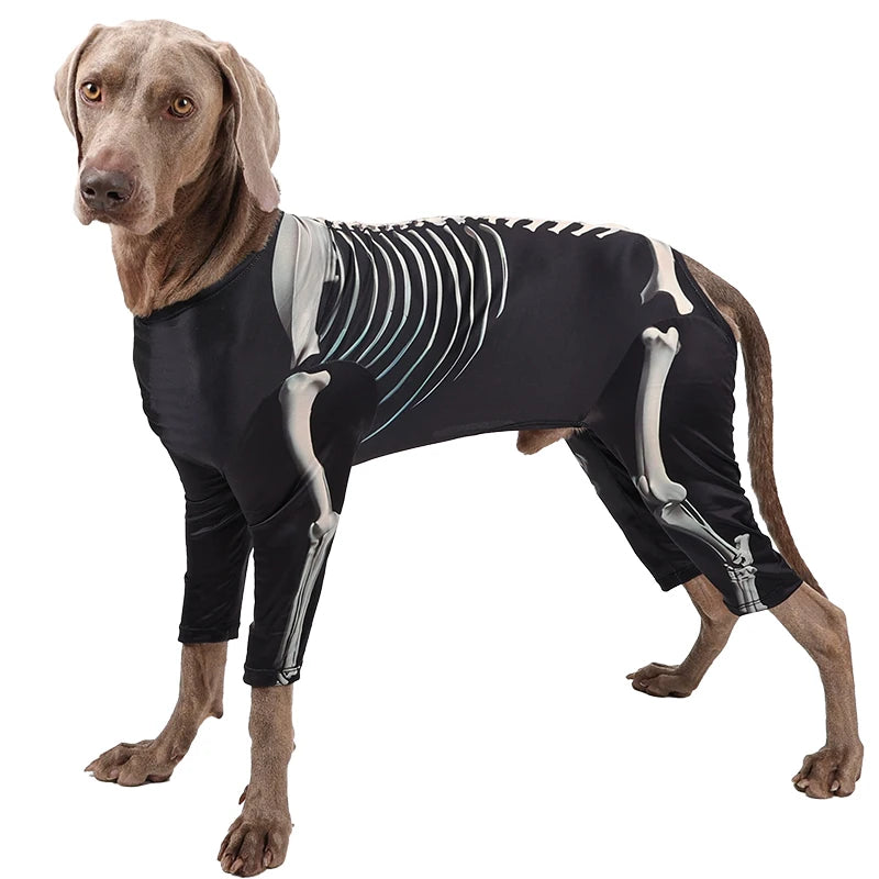 Dogs Skeleton Pattern Clothes Dog Halloween Cosplay Costume Halloween Bone Hoody Sweater Large Dog Jumpsuit Suit S-XXXL