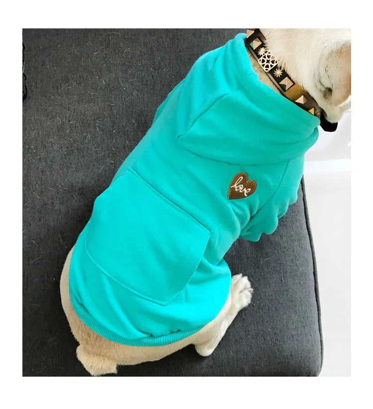 Dog Oodie  Dog Clothes  Pet The New Parent-child Wear Hooded Spring and Autumn Three Colors Seven Sizes Pure Cotton