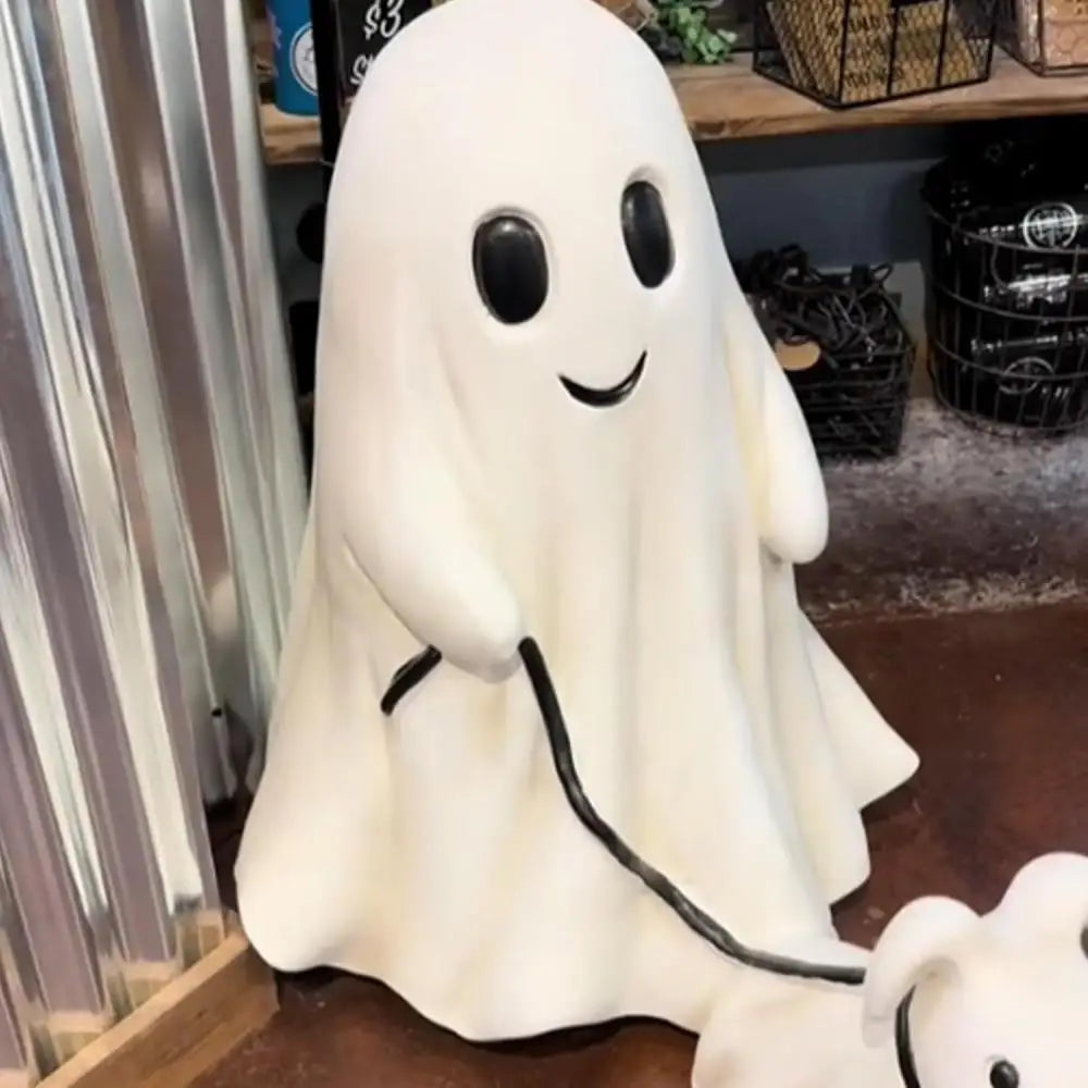 Halloween Gift Ghost Walking Dog Statue Spooky Ghost Dog Halloween Figurine Home Tabletop Decoration Resin Interesting Ornaments